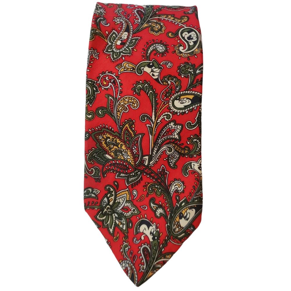 Balancine Tie Presents The Tie Works Disney Mickey Men's 54 X 3 1/4 Red Paisley